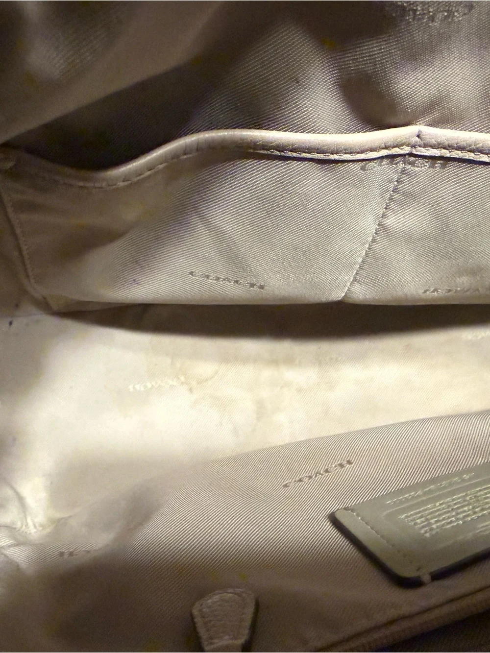Coach Pebbled Leather Shoulder Bag in Light Taupe - Elle Hobo Bag